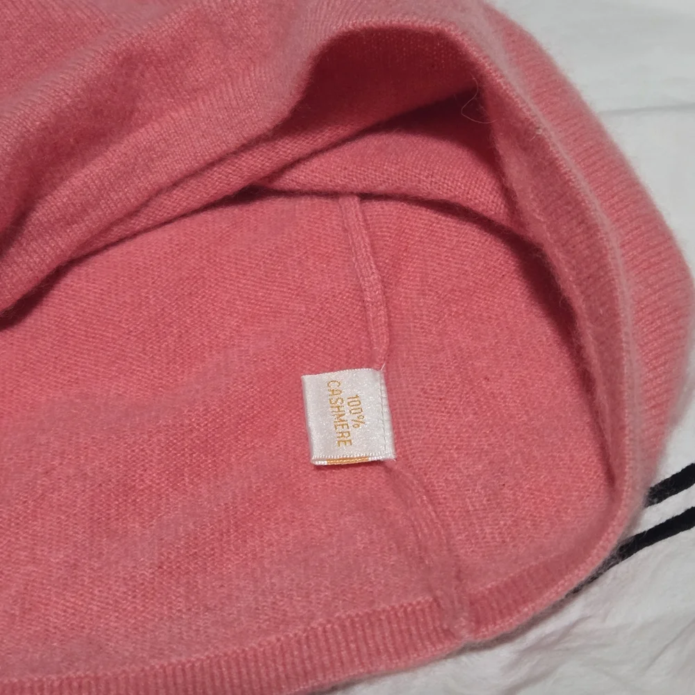 Pashmina Cashmere Pink V-Neck Sweater Size M